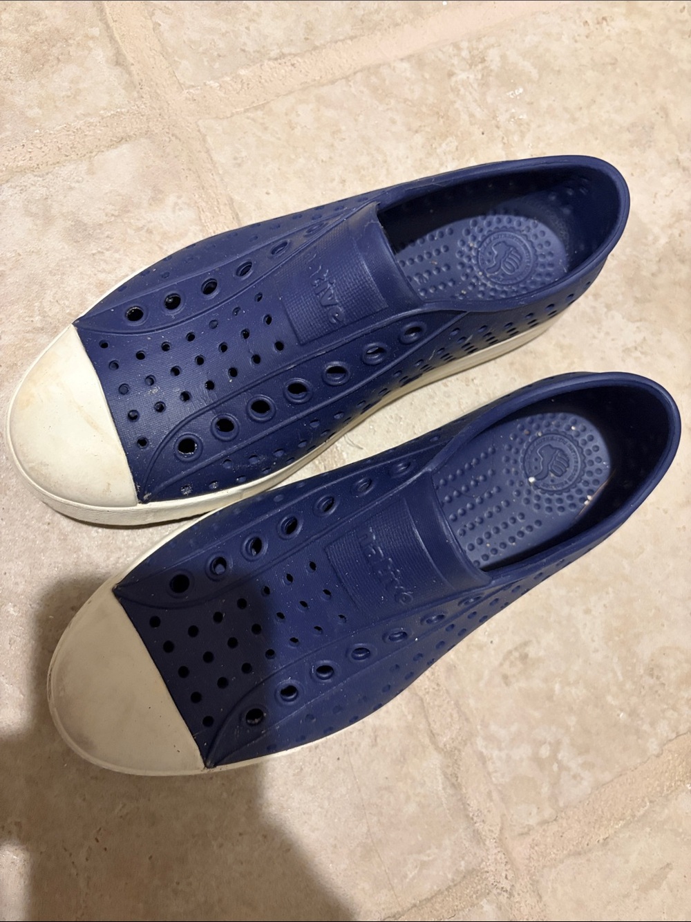Native Navy Slip-On Water-Ready Shoes with White Toe Cap
